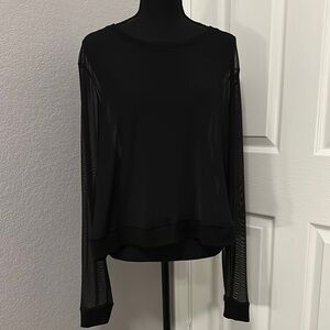 Hot Topic Mesh Black Women's Long Sleeve Top - Size 3 / 3X